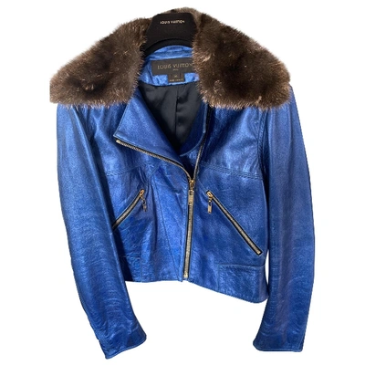 Pre-owned Louis Vuitton Blue Fur Jacket