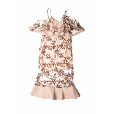 Pre-owned Alice Mccall Lace Mid-length Dress In Beige