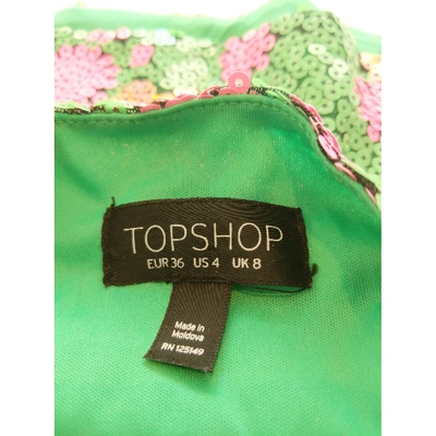 Pre-owned Topshop Tophop  Green Glitter  Top