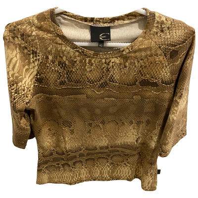 Pre-owned Just Cavalli Camel Cotton Top