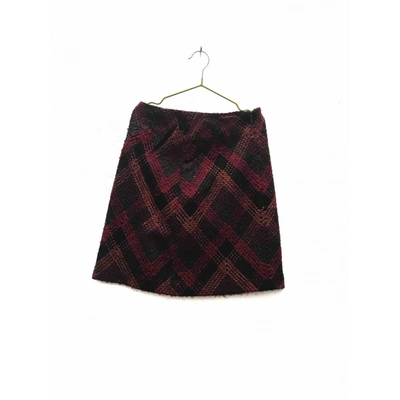 Pre-owned Anna Sui Wool Mini Skirt In Red