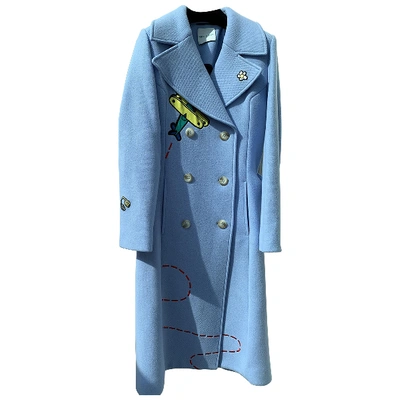Pre-owned Mira Mikati Blue Wool Coat