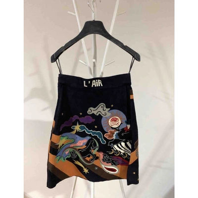 Pre-owned Dior Leather Mid-length Skirt In Multicolour