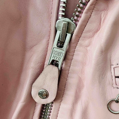 Pre-owned Schott Pink Leather Jacket