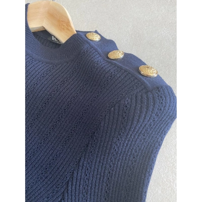 Pre-owned Balmain Blue Wool Dress