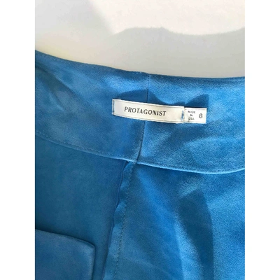 Pre-owned Protagonist Leather Blazer In Blue