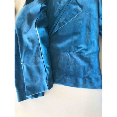 Pre-owned Protagonist Leather Blazer In Blue
