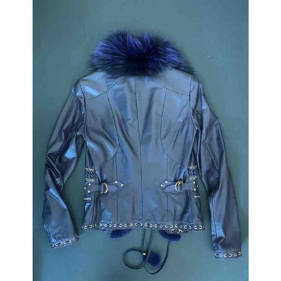 Pre-owned Roberto Cavalli Leather Biker Jacket In Other