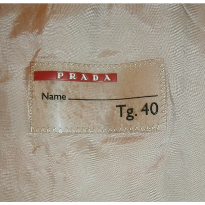 Pre-owned Prada Trench Coat In Beige