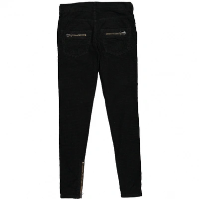 Pre-owned Balmain Black Cotton Trousers