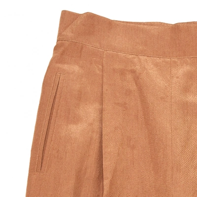 Pre-owned Montana Linen Carot Pants In Brown