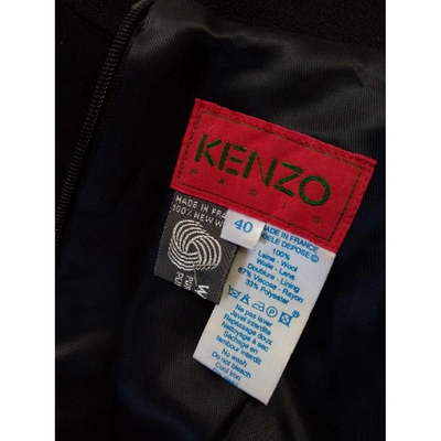 Pre-owned Kenzo Wool Dress In Black
