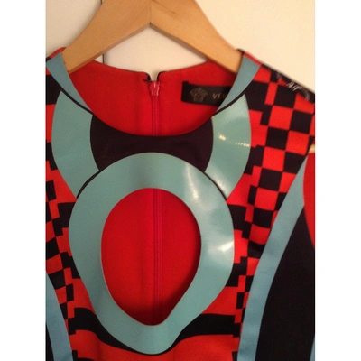 Pre-owned Versace Silk Mini Dress In Red