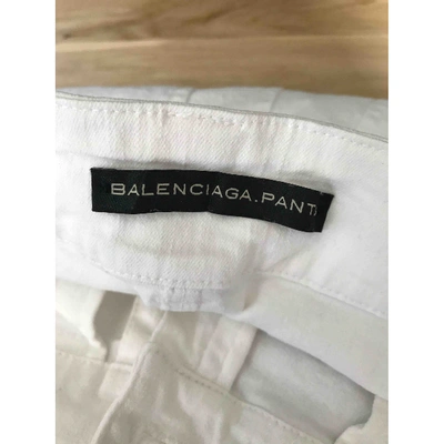 Pre-owned Balenciaga Slim Pants In White