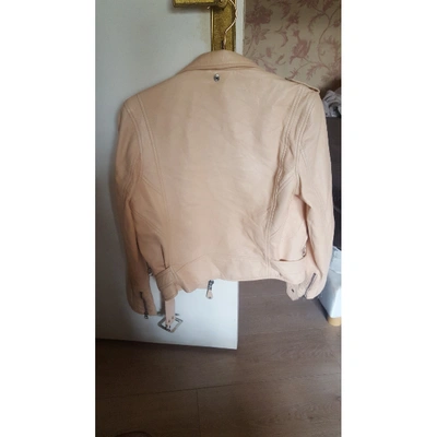 Pre-owned Schott Leather Jacket In Pink