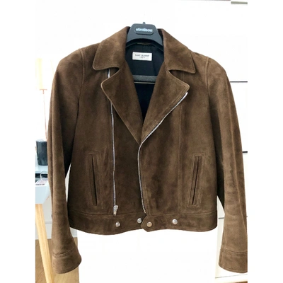 Pre-owned Saint Laurent Biker Jacket In Brown