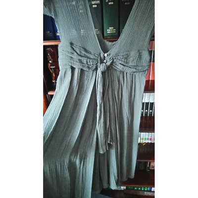 Pre-owned Nicole Farhi Silk Mid-length Dress In Grey