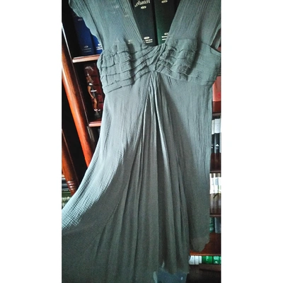 Pre-owned Nicole Farhi Silk Mid-length Dress In Grey