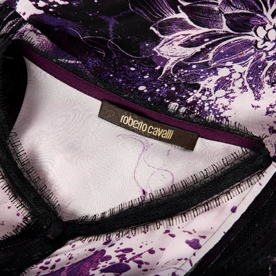 Pre-owned Roberto Cavalli Silk Top In Purple