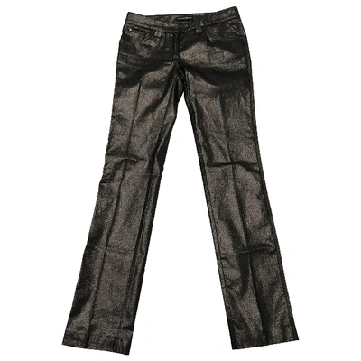 Pre-owned Dolce & Gabbana Straight Pants In Metallic