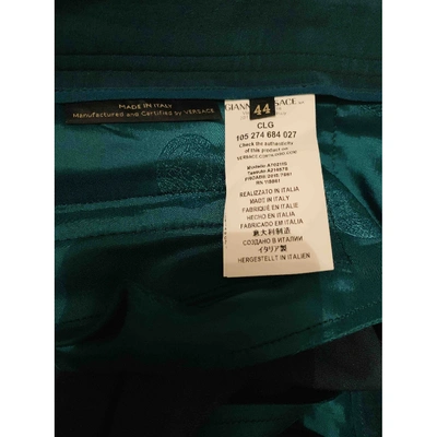 Pre-owned Versace Straight Pants In Green