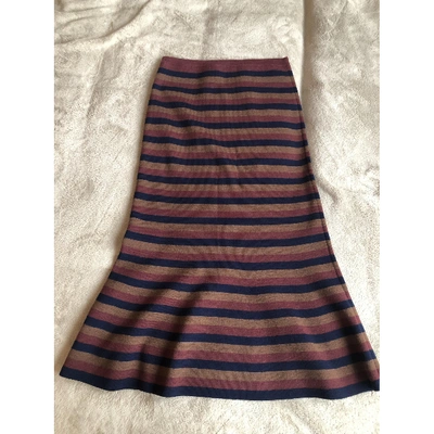 Pre-owned Victoria Beckham Wool Mid-length Skirt In Multicolour