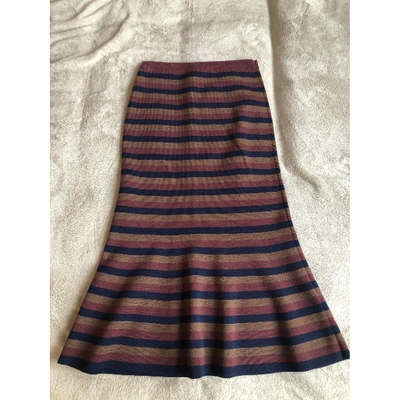 Pre-owned Victoria Beckham Wool Mid-length Skirt In Multicolour