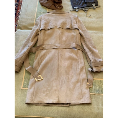 Pre-owned Gucci Grey Shearling Coat