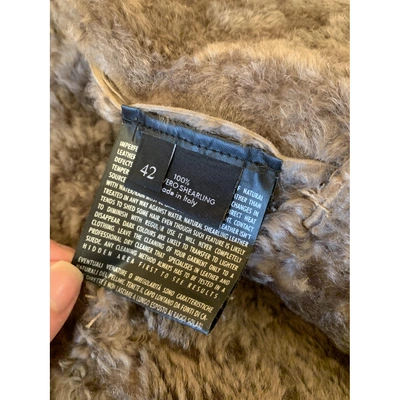 Pre-owned Gucci Grey Shearling Coat