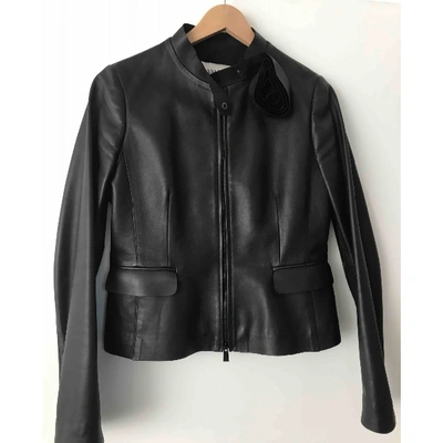 Pre-owned Valentino Black Leather Leather Jacket