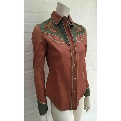 Pre-owned Ralph Lauren Leather Shirt In Red