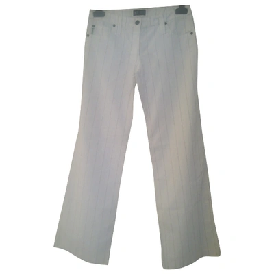 Pre-owned Armani Jeans Trousers In White