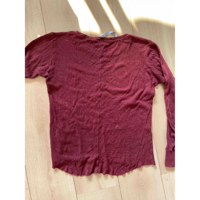 Pre-owned Oak Burgundy Cotton Top