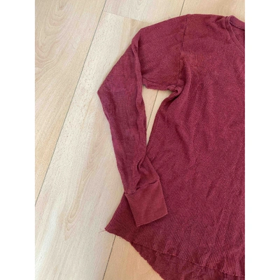 Pre-owned Oak Burgundy Cotton Top