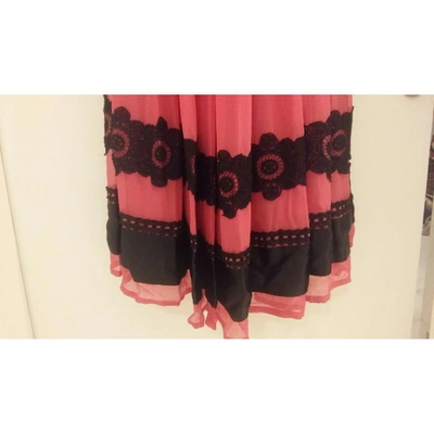 Pre-owned Costarellos Silk Maxi Dress In Pink