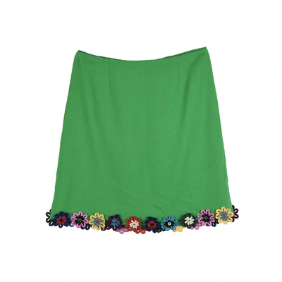 Pre-owned Mary Katrantzou Green Wool Skirt