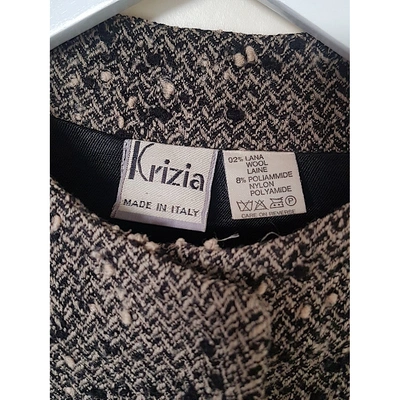 Pre-owned Krizia Wool Coat In Black
