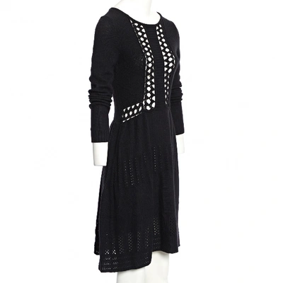 Pre-owned Philosophy Di Alberta Ferretti Wool Mini Dress In Black