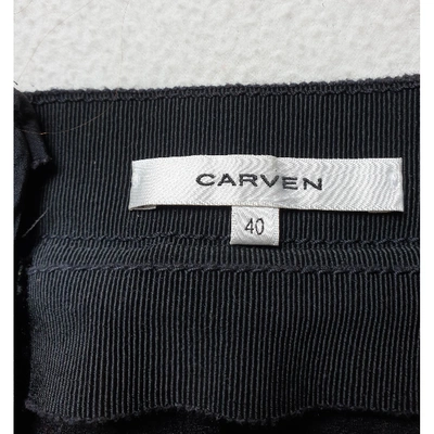 Pre-owned Carven Wool Mid-length Skirt In Black