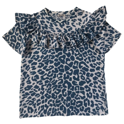 Pre-owned Miu Miu Blue Cotton Top