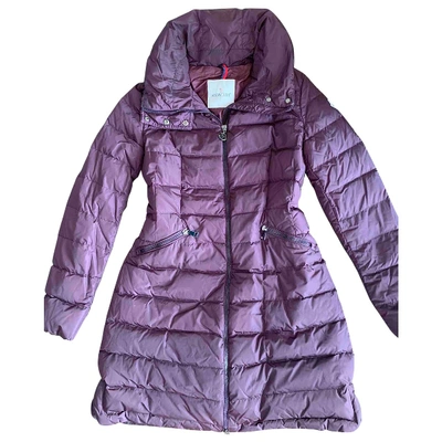 Pre-owned Moncler Long Puffer In Purple