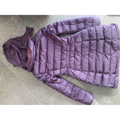 Pre-owned Moncler Long Puffer In Purple