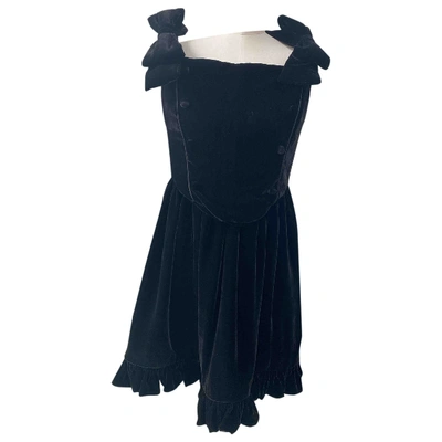 Pre-owned Vivetta Velvet Mini Dress In Black