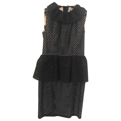 Pre-owned Msgm Wool Mid-length Dress In Black