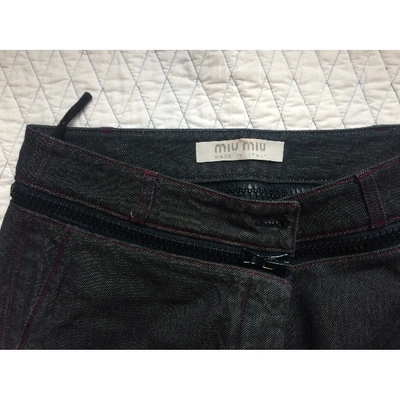 Pre-owned Miu Miu Straight Jeans In Black