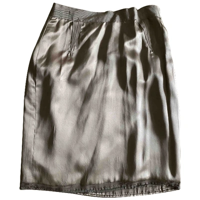 Pre-owned Lanvin Silk Mini Skirt In Camel