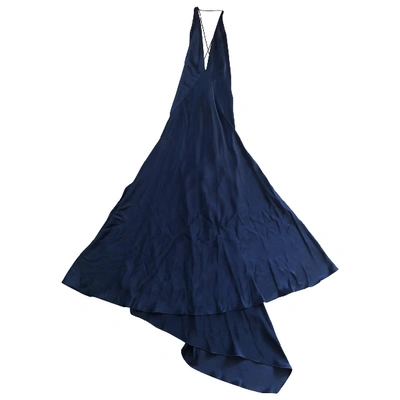 Pre-owned Michael Lo Sordo Blue Silk Dress