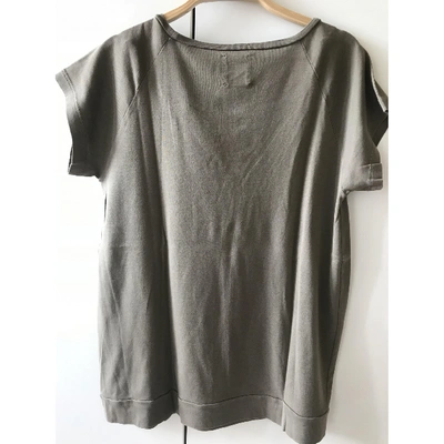 Pre-owned Douuod Green Cotton Top