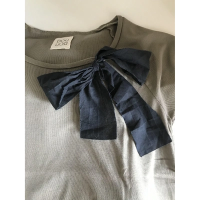 Pre-owned Douuod Green Cotton Top