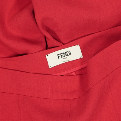 Pre-owned Fendi Wool Large Pants In Red